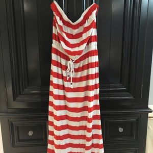 Gap strapless cotton maxi dress